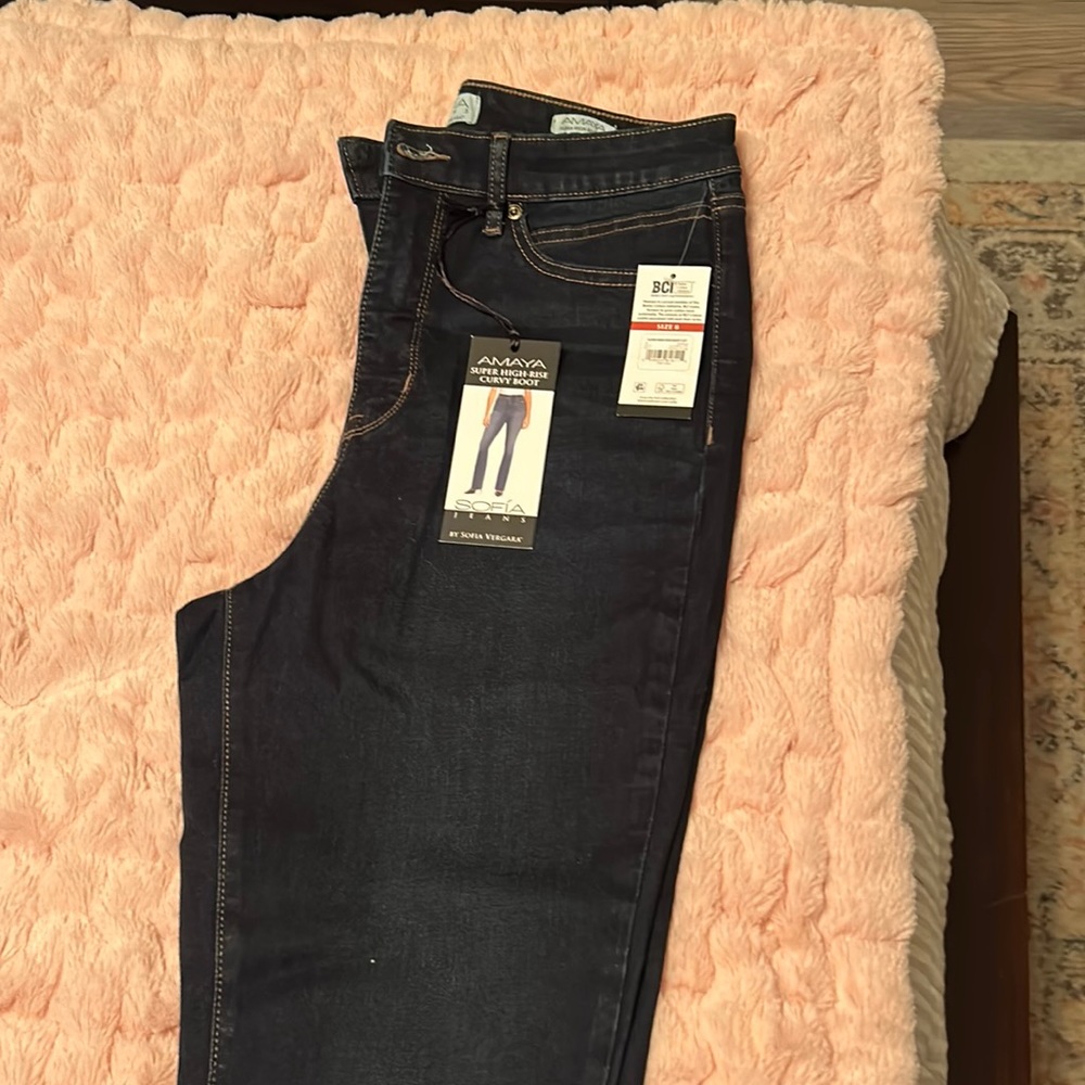 Sofia Vigaro Dark Blue Denim Flare Leg